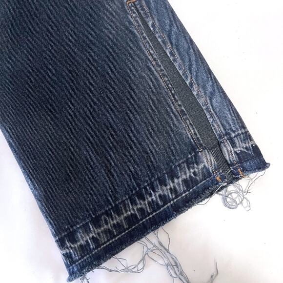 EB DENIM Distressed Split Hem Button Fly Straight Leg Jean Size 30 - Picture 5 of 12